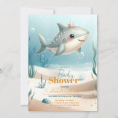 Invitation Baleine mignonne sous le Baby shower marin (Devant)