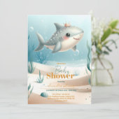 Invitation Baleine mignonne sous le Baby shower marin (Debout devant)