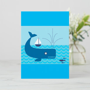 Invitation Baleine nautique et voilier Océan Blue Sea