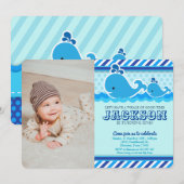 Invitation Baleine Nautique Sous La Mer Photo (Devant / Derrière)