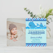 Invitation Baleine Nautique Sous La Mer Photo (Debout devant)