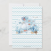 Invitation Baleine nautique sous le Baby shower du Garçon ble (Dos)