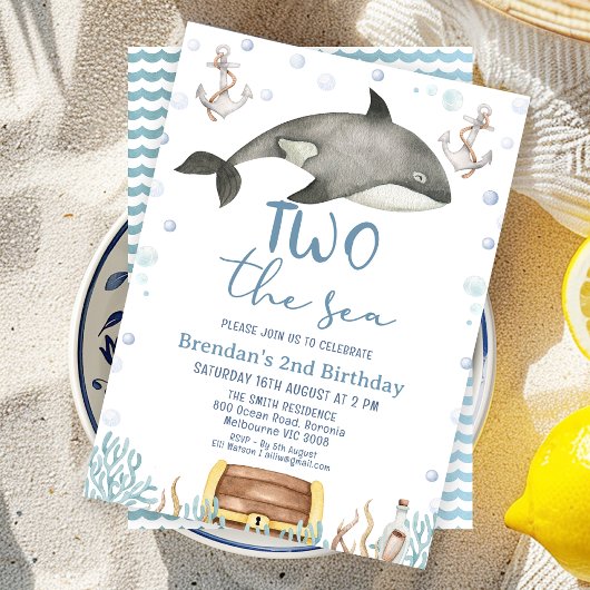 Invitation Baleine noire Deux la mer 2e anniversaire