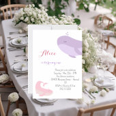 Invitation Baleine rose Lilac Poisson de mer 1ère fête d'anni