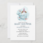 Invitation Baleine sous le Baby shower Sea Boy (Devant)