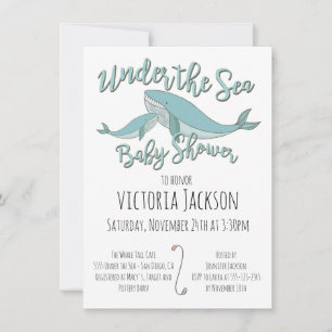 Invitation Baleine sous l'invitation du Baby shower marin