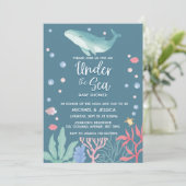 Invitation Baleine sous l'océan Baby shower de mer Maman Papa (Debout devant)