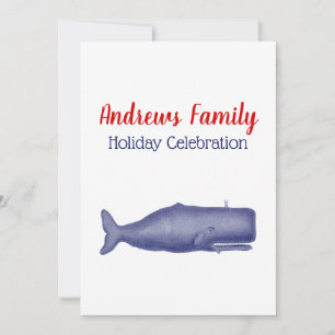 Invitation Baleine stylisée du 19e siècle de style vintage #1