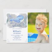 Invitation Baleine Tastic Bleu Photo Anniversaire (Devant)