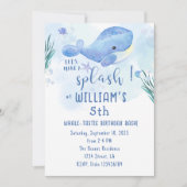 Invitation Baleine Tastic Blue Anniversaire (Devant)