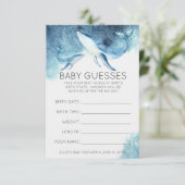 Invitation Baleines aquarelles | Jeu de devination de Baby sh (Debout devant)