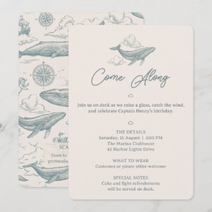 Invitation Baleines dans les Nuages Anniversaire Voyage Cél
