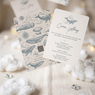 Invitation Baleines dans les Nuages Anniversaire Voyage Cél