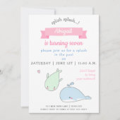 Invitation Baleines mignonnes - Anniversaire de enfant Pool P (Devant)