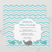 Invitation Baleines turquoise baby shower anniversaire invita (Devant / Derrière)