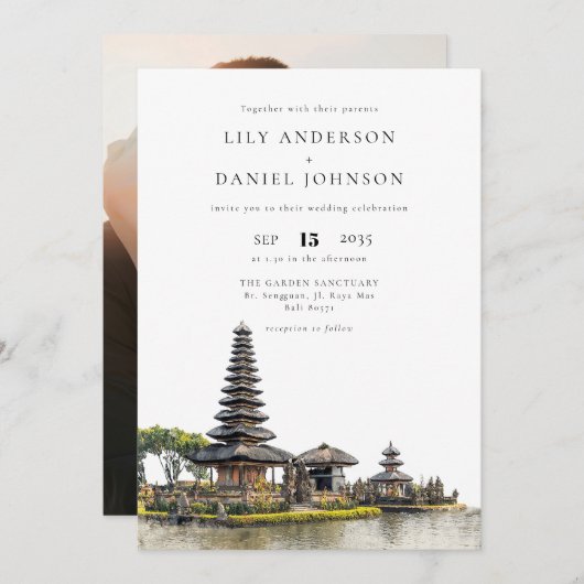 Invitation Bali Destination Photo Wedding (Devant / Derrière)