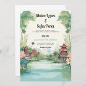 Invitation Bali Indonésie Destination Mariage (Devant / Derrière)