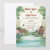 Invitation Bali Indonésie Destination Mariage (Devant / Derrière)