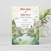 Invitation Bali Indonésie Paysage Destination Mariage (Debout devant)