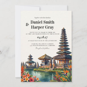 Invitation Bali Indonésie Vue Mariage Destination