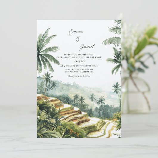 Invitation Bali Paysage Destination Mariage (Debout devant)