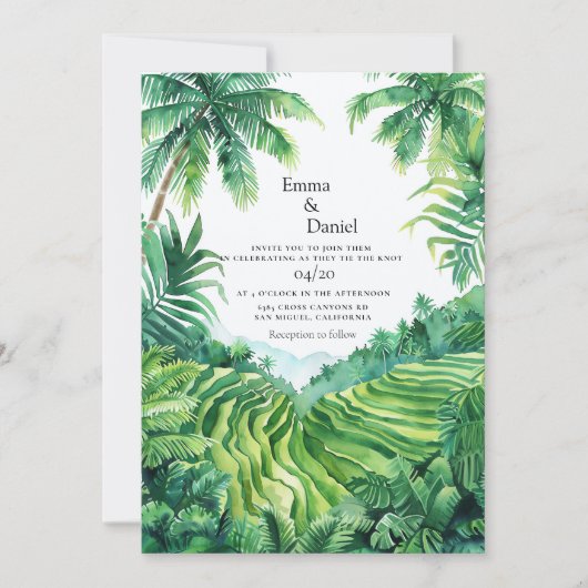 Invitation Bali Tegalang Paysage Destination Mariage (Devant)