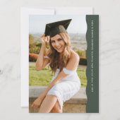 Invitation Balisage photo vert à bord ondulé simple (Devant)