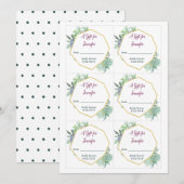 Invitation Balise cadeau de Fête des mariées succulente (Devant / Derrière)