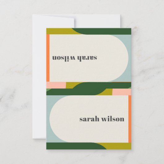 Invitation Balise de nom de la tente Mariage Abstraite super  (Devant)