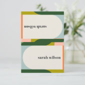 Invitation Balise de nom de la tente Mariage Abstraite super  (Debout devant)