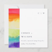 Invitation Balise de préférence numérique Mariage Rainbow Col (Devant)