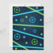 Invitation Balise laser néon bleu (Dos)