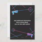 Invitation Balise laser rose violet bleu fête d'anniversaire (Dos)