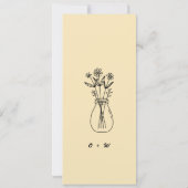 Invitation Balise Mariage de siège réservé jaune beurre (Dos)