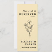 Invitation Balise Mariage de siège réservé jaune beurre (Devant)