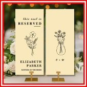 Invitation Balise Mariage de siège réservé jaune beurre