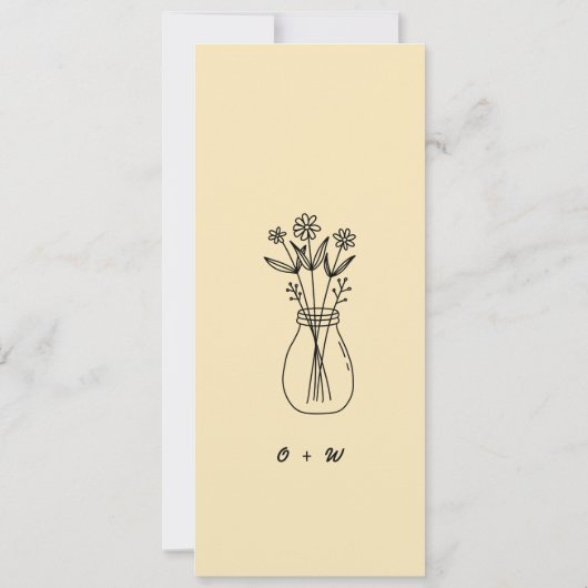 Invitation Balise Mariage de siège réservé jaune beurre (Dos)