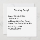 Invitation Balise orange 1er anniversaire sur la porte verte (Dos)