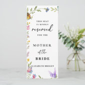 Invitation Balise sur le Mariage de siège réservé Floral Boho (Debout devant)