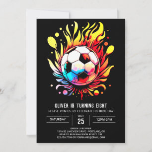 Invitation Ball Enchanted Aquarelle Football Anniversaire
