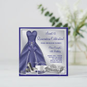 Invitation Ball Gown High Heures Royal Blue Quinceanera (Debout devant)