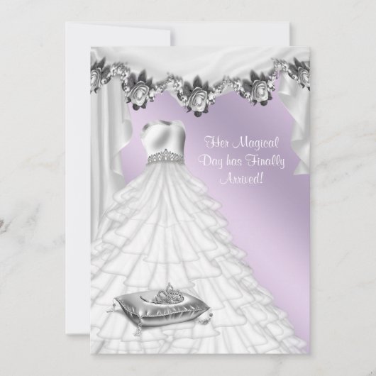 Invitation Ball Gown Lavender violet Rose Quinceanera (Devant)