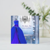 Invitation Ball Gown Royal Navy Blue Rose Quinceanera (Debout devant)