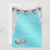 Invitation Ball Gown Tiara White Rose Turquoise Quinceanera (Dos)