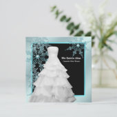 Invitation Ball Gown Turquoise Blue Hiver Flèches de neige Qu (Debout devant)