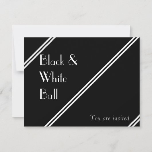 Invitation Ball noir et blanc (Devant)