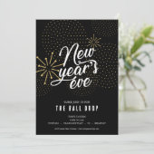 Invitation Ball noir et or Drop de la fête de la Saint-Sylves (Debout devant)