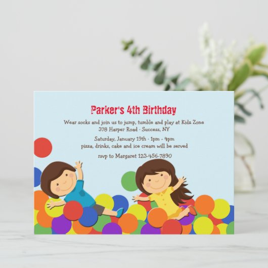 Invitation Ball Pit Party (Debout devant)