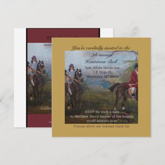 Invitation balle de chasseur (Devant / Derrière)