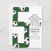 Invitation Balle de foot Five 5 5e fête d'anniversaire (Devant)